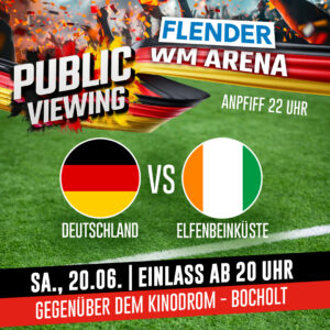 Fußball WM 2026 Public Viewing - Deutschland gegen Elfenbeinküste - 20.06.2026
